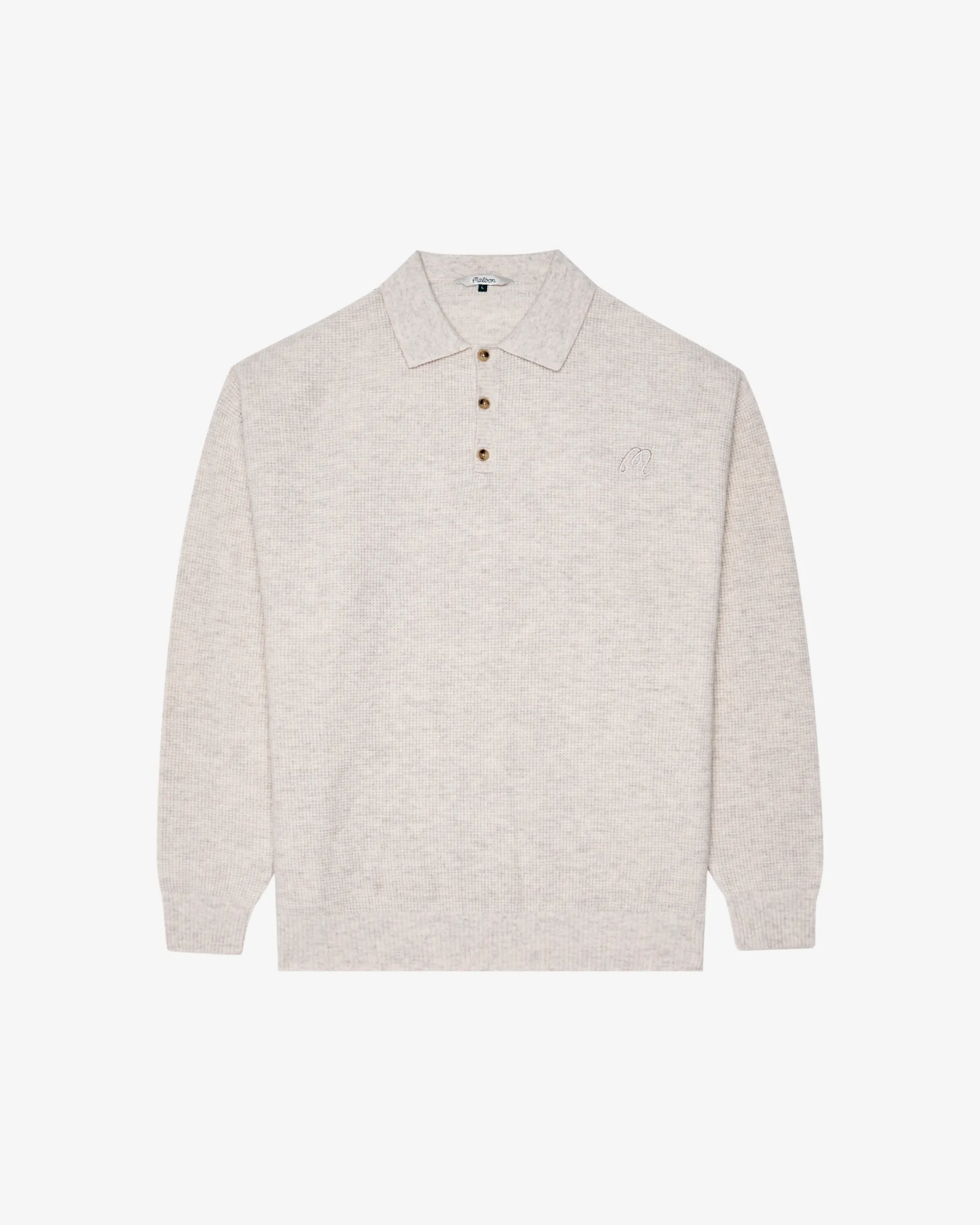 Malbon Golf Gauge Waffle Knit Polo - Ivory sold by Sun Diego Boardshops