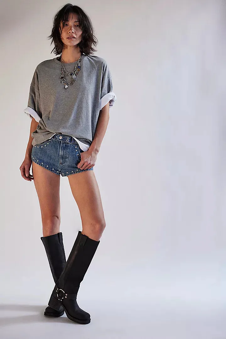 Free People We The Free Perfect Oversized Tee - Heather Grey sold by Sun Diego Boardshops