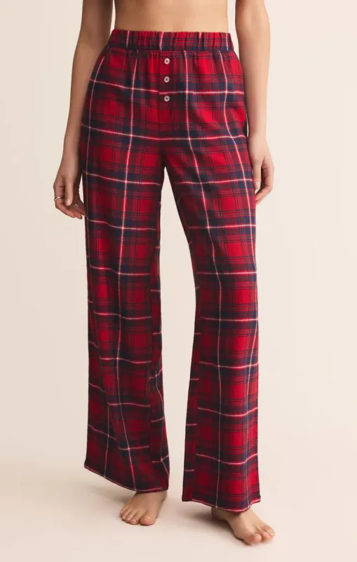 Z-Supply Hangout Plaid Pant - Haute Red sold by Sun Diego Boardshops