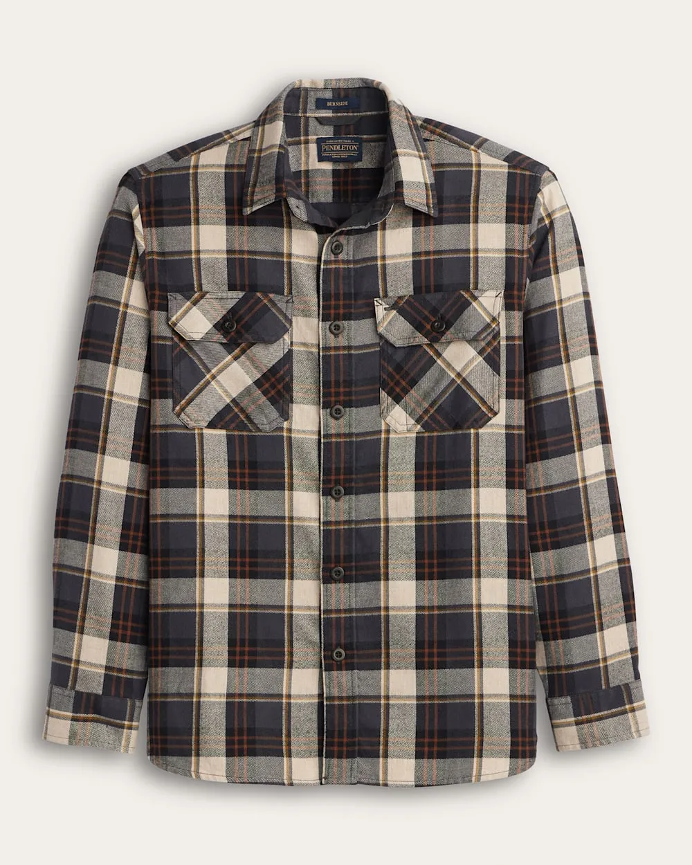 Pendleton Plaid Burnside Cotton Flannel Shirt - Natural/Charcoal Plaid sold by Sun Diego Boardshops