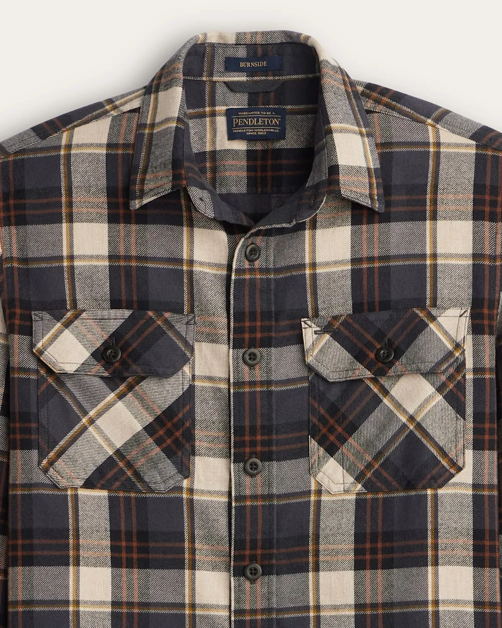 Pendleton Plaid Burnside Cotton Flannel Shirt - Natural/Charcoal Plaid sold by Sun Diego Boardshops product image thumbnail 2