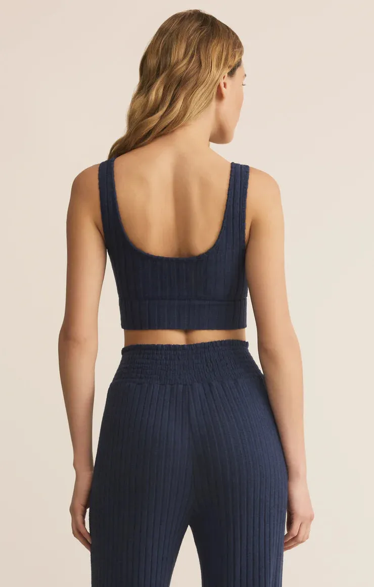 Z-Supply Zoe Silky Rib Tank Bra - Blue Sapphire sold by Sun Diego Boardshops product image thumbnail 3