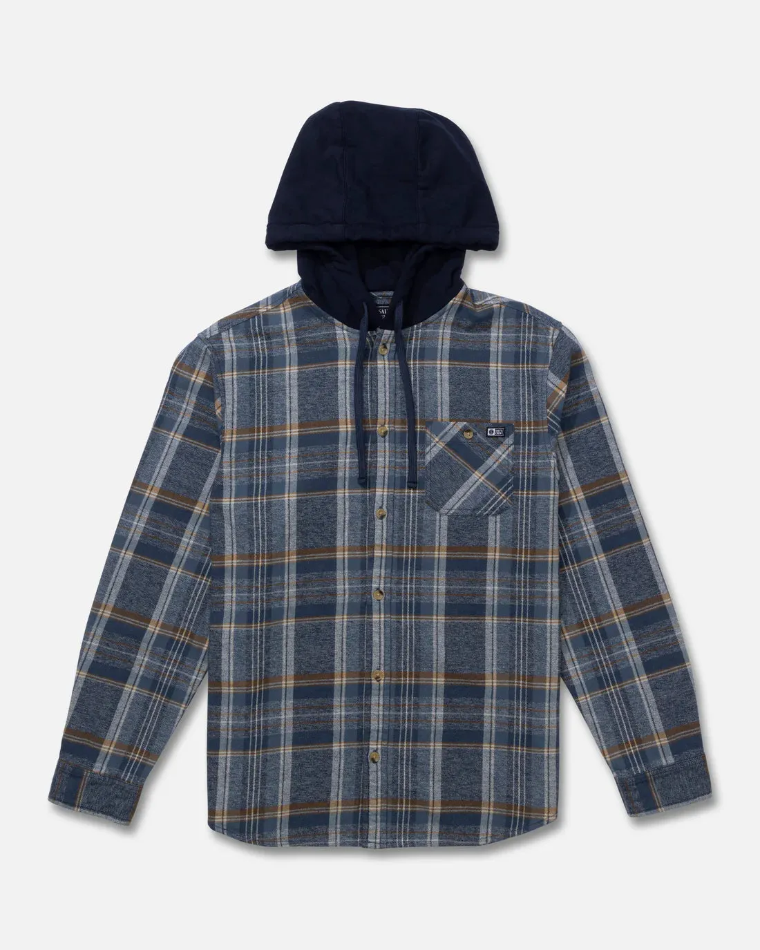 Salty Crew Whitewash Hooded Flannel - Midnight Navy sold by Sun Diego Boardshops