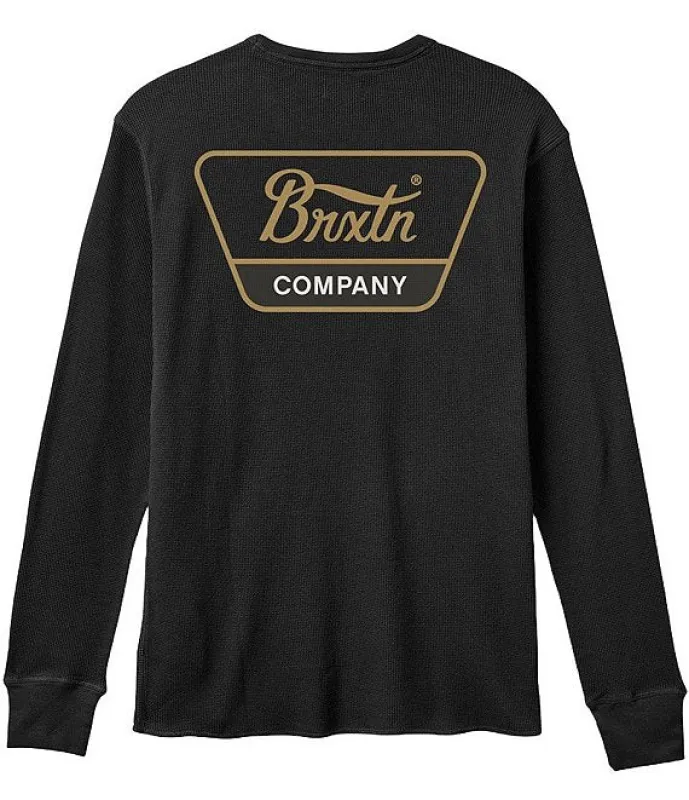 Brixton Linwood Thermal Long Sleeve Shirt - Black/Washed Copper/Washed Black sold by Sun Diego Boardshops