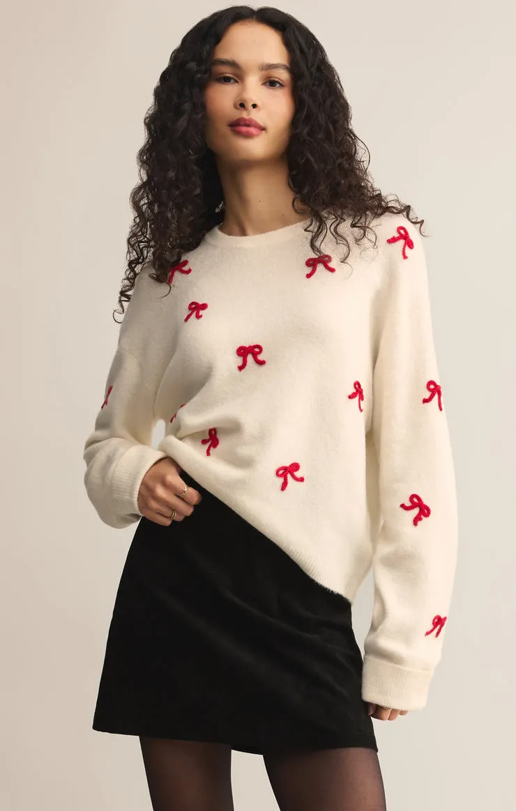 Z-Supply Tie The Ribbon Sweater - Warm White sold by Sun Diego Boardshops product image thumbnail 3