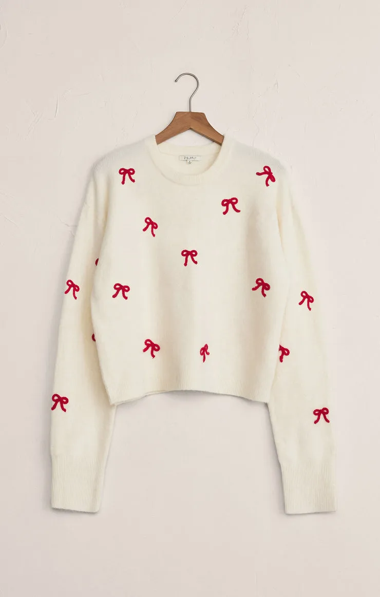 Z-Supply Tie The Ribbon Sweater - Warm White sold by Sun Diego Boardshops