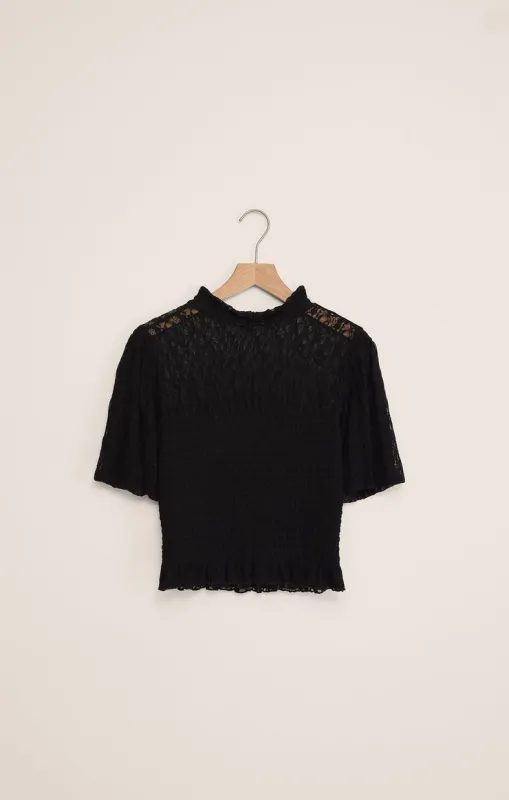 Z-Supply Glimpse Lace Top - Black sold by Sun Diego Boardshops