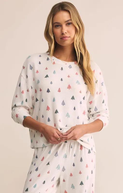 Z-Supply Alpine Tree Brushed Knit Top - White sold by Sun Diego Boardshops