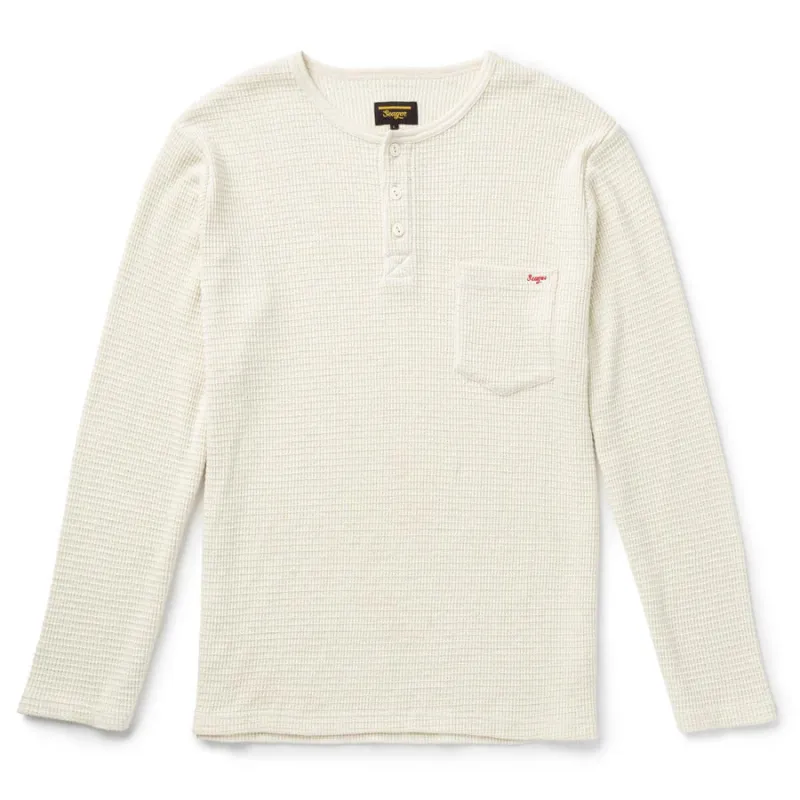 Seager Sawpit Henley Long Sleeve Thermal - Vintage White sold by Sun Diego Boardshops