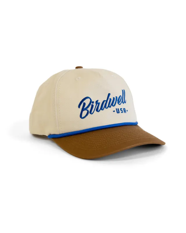 Birdwell Script Twill Snapback - Bone/Brown sold by Sun Diego Boardshops