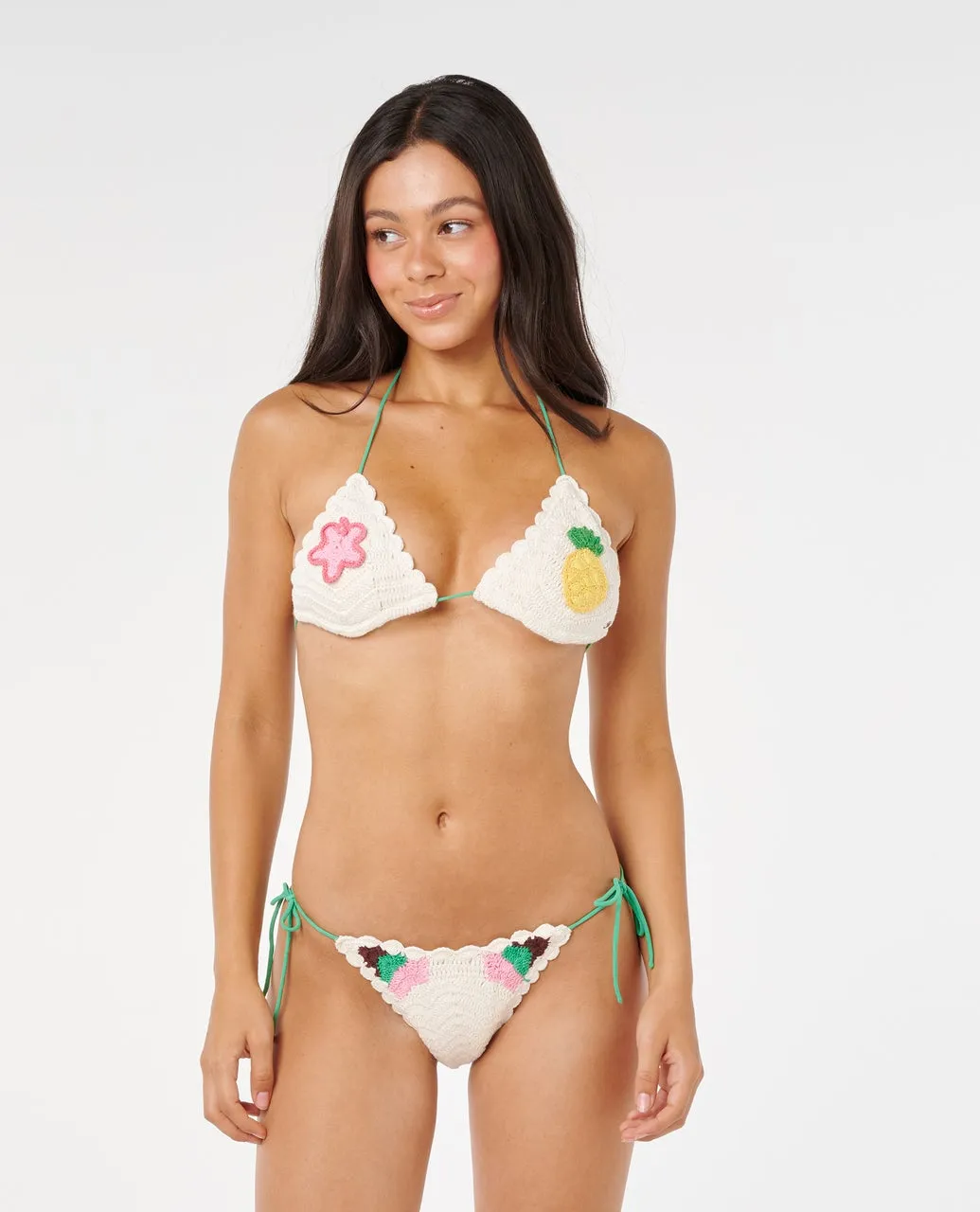 Rip Curl Luau Crochet Sliding Triangle Bikini Top - Off White 0003 sold by Sun Diego Boardshops