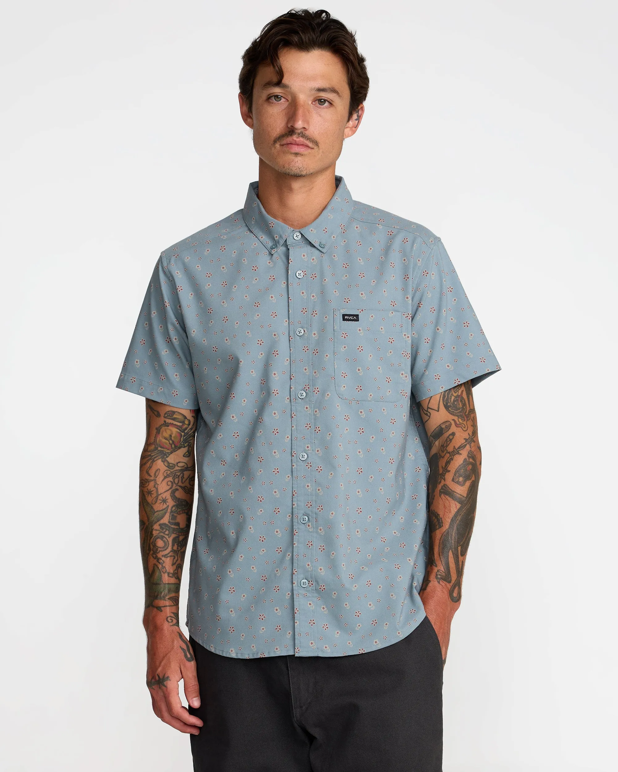 RVCA That'Ll Do Print Short Sleeve Shirt - Lead sold by Sun Diego Boardshops product image thumbnail 2