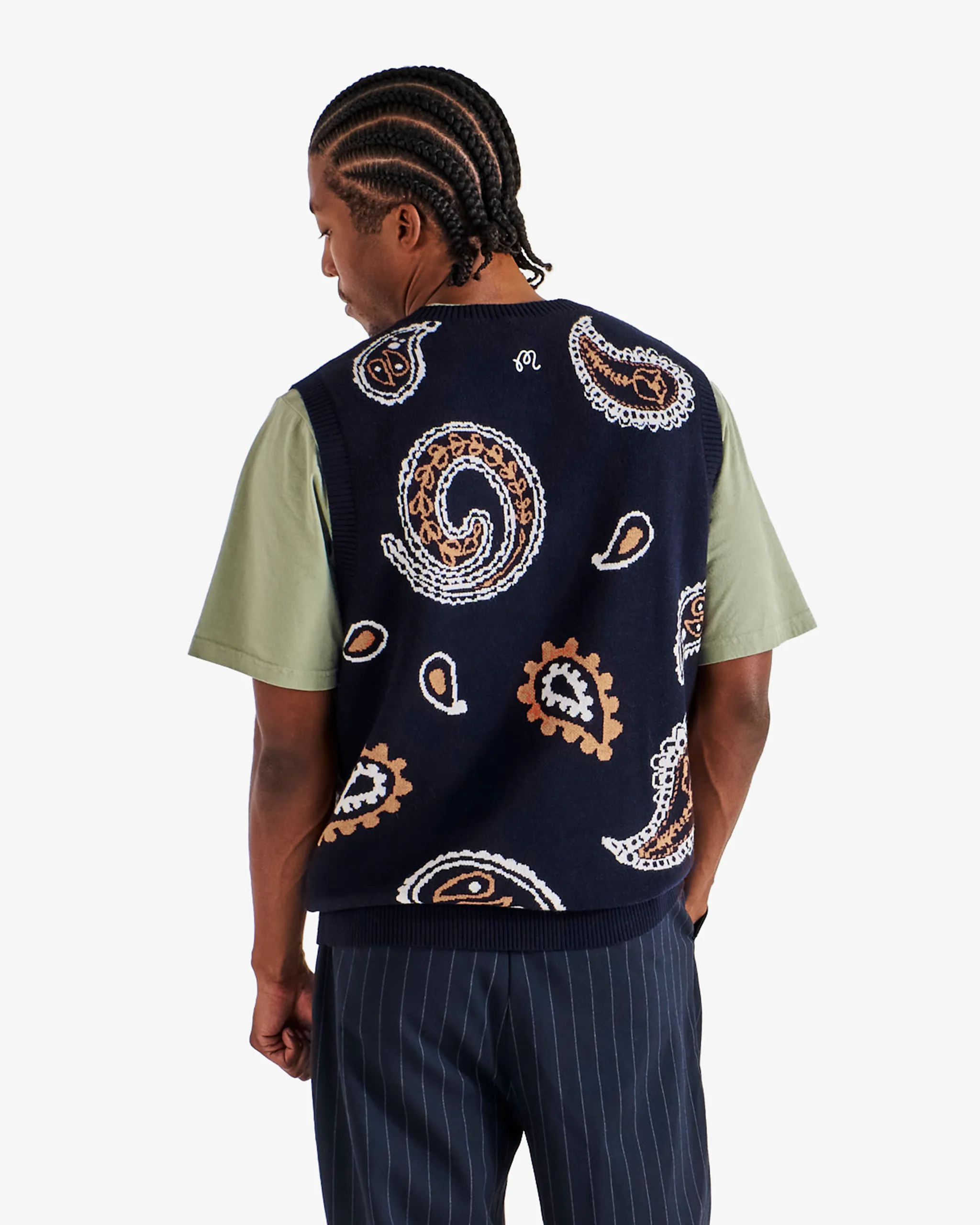 Malbon Paisley Sweater Vest - Navy sold by Sun Diego Boardshops product image thumbnail 4