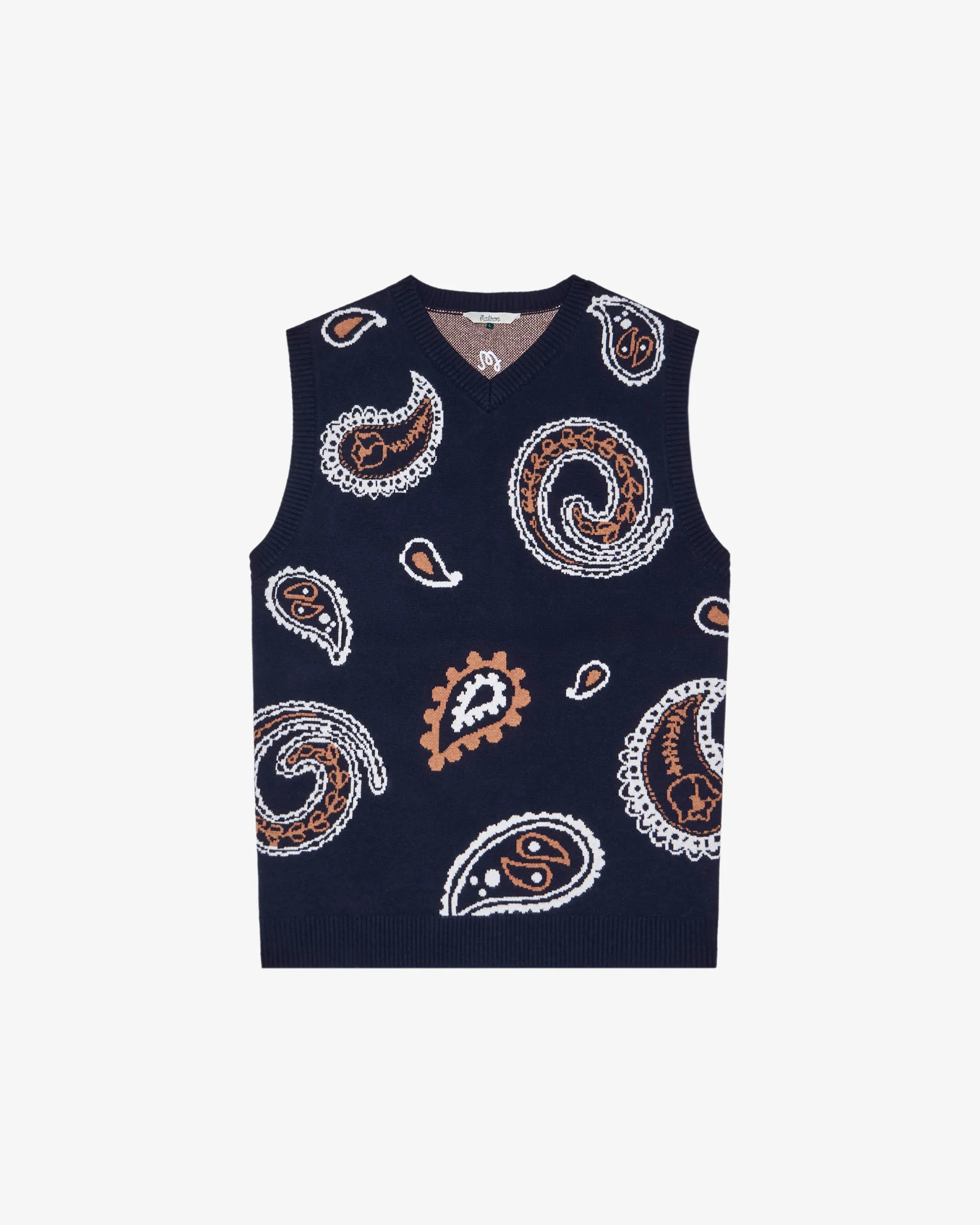 Malbon Paisley Sweater Vest - Navy sold by Sun Diego Boardshops