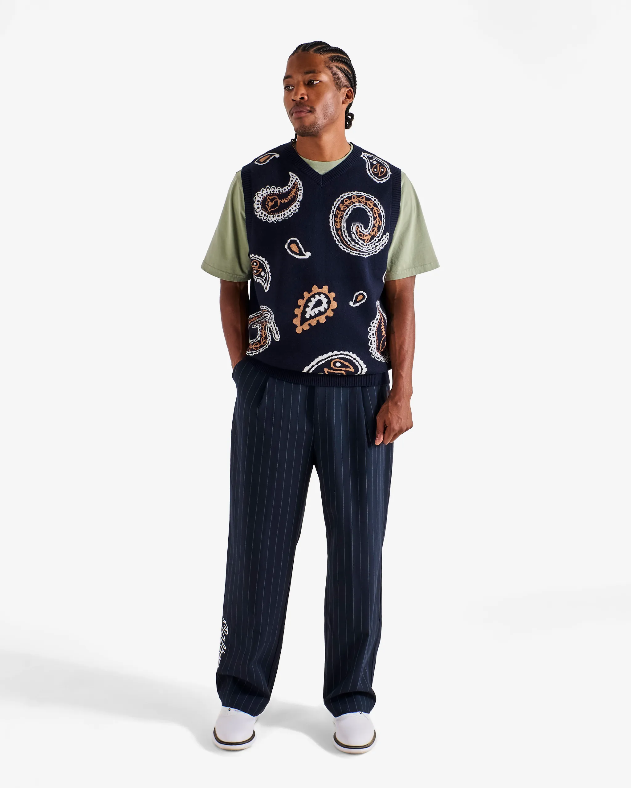 Malbon Paisley Sweater Vest - Navy sold by Sun Diego Boardshops product image thumbnail 2