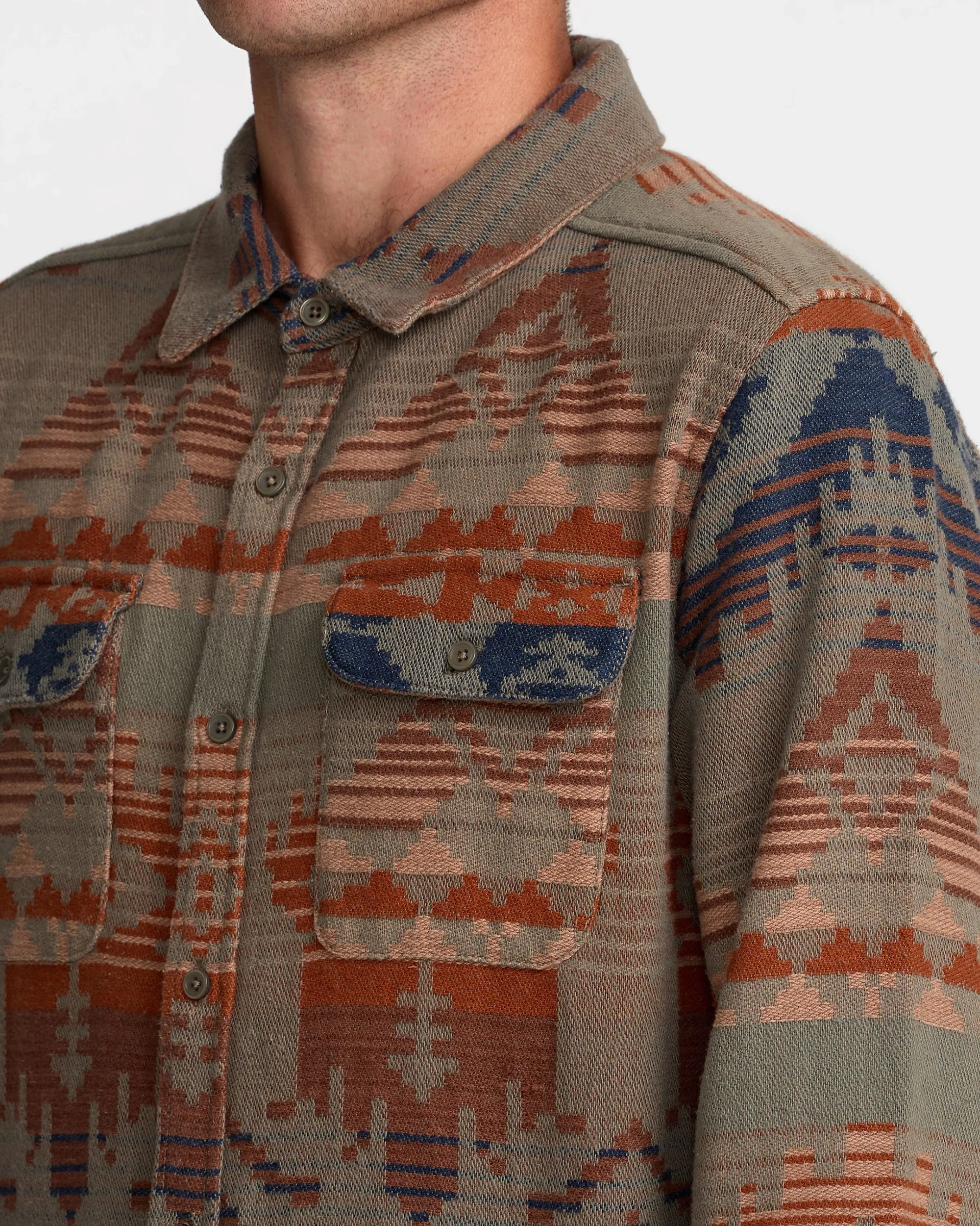 RVCA Dayshift Blanket Flannel Long Sleeve Shirt - Multi sold by Sun Diego Boardshops product image thumbnail 4