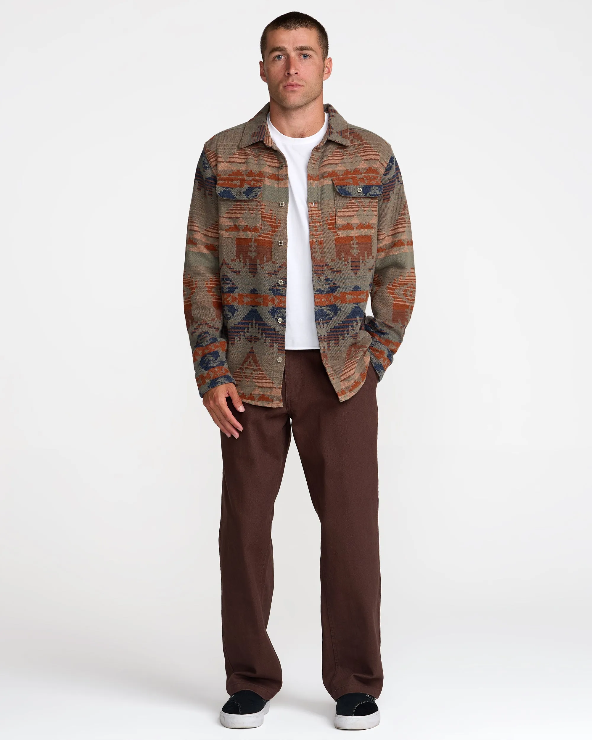 RVCA Dayshift Blanket Flannel Long Sleeve Shirt - Multi sold by Sun Diego Boardshops product image thumbnail 5