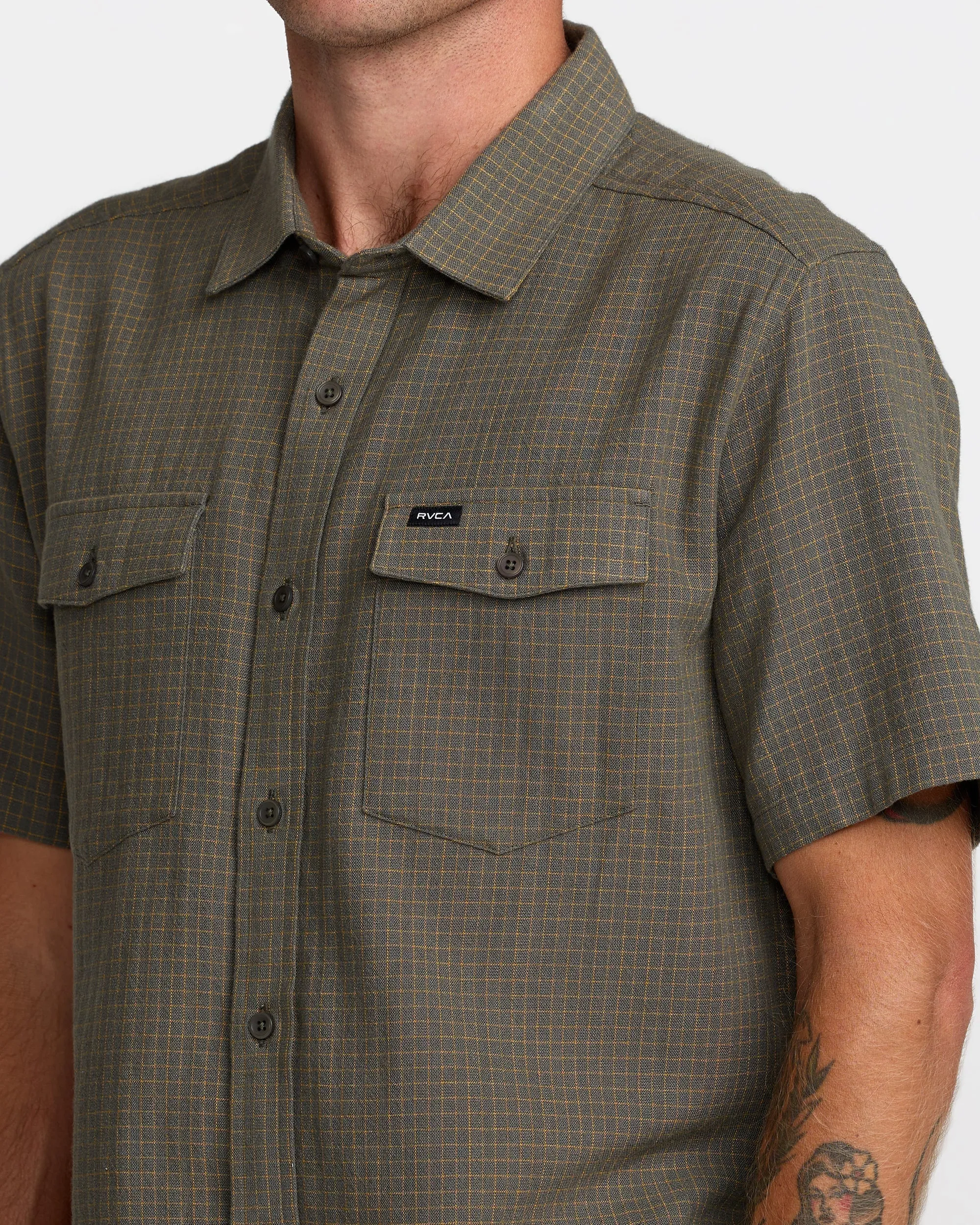 RVCA Costa Plaid - Sage Leaf sold by Sun Diego Boardshops product image thumbnail 4
