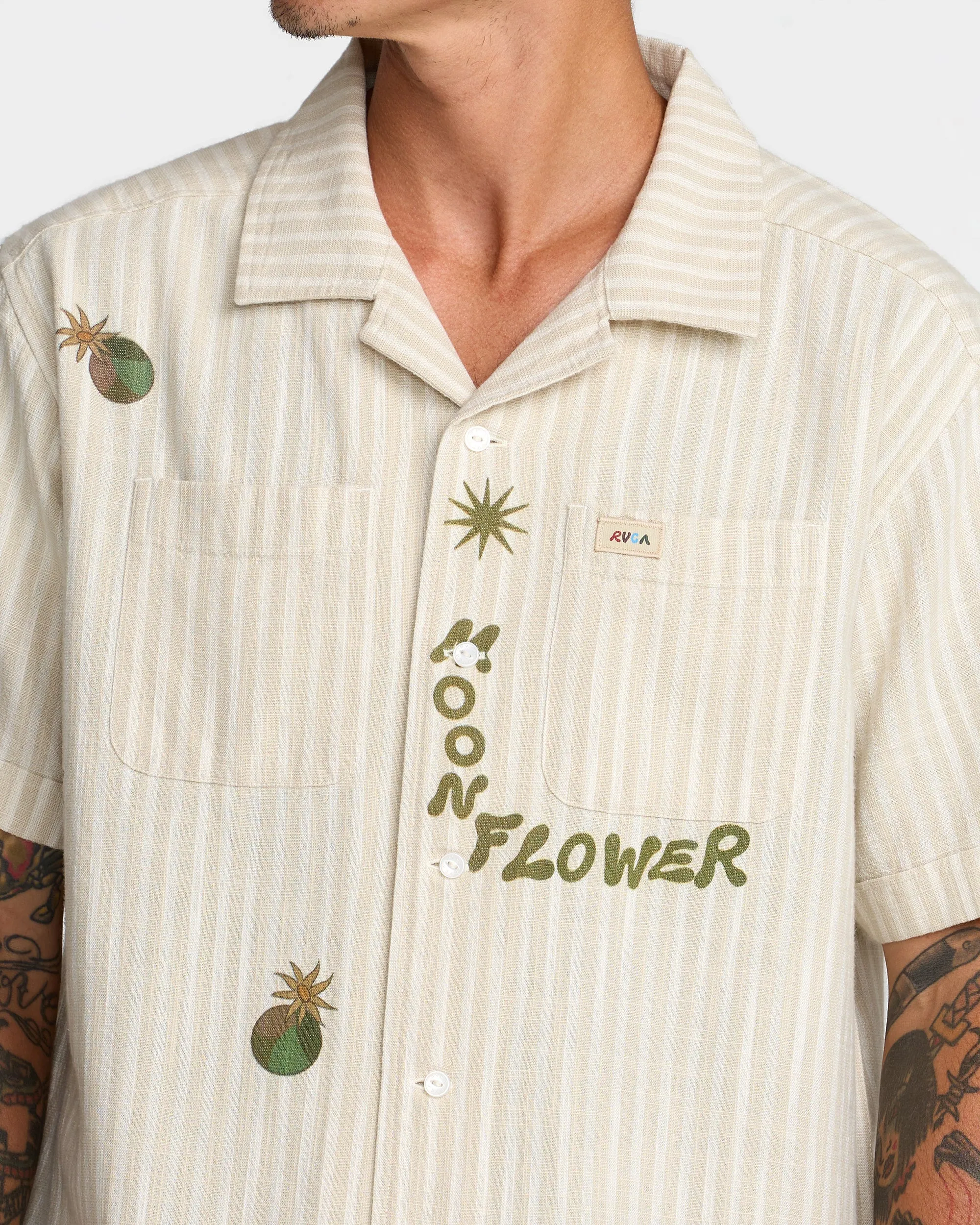 RVCA Mel G Moonlight Short Sleeve Shirt - Antique White sold by Sun Diego Boardshops product image thumbnail 3