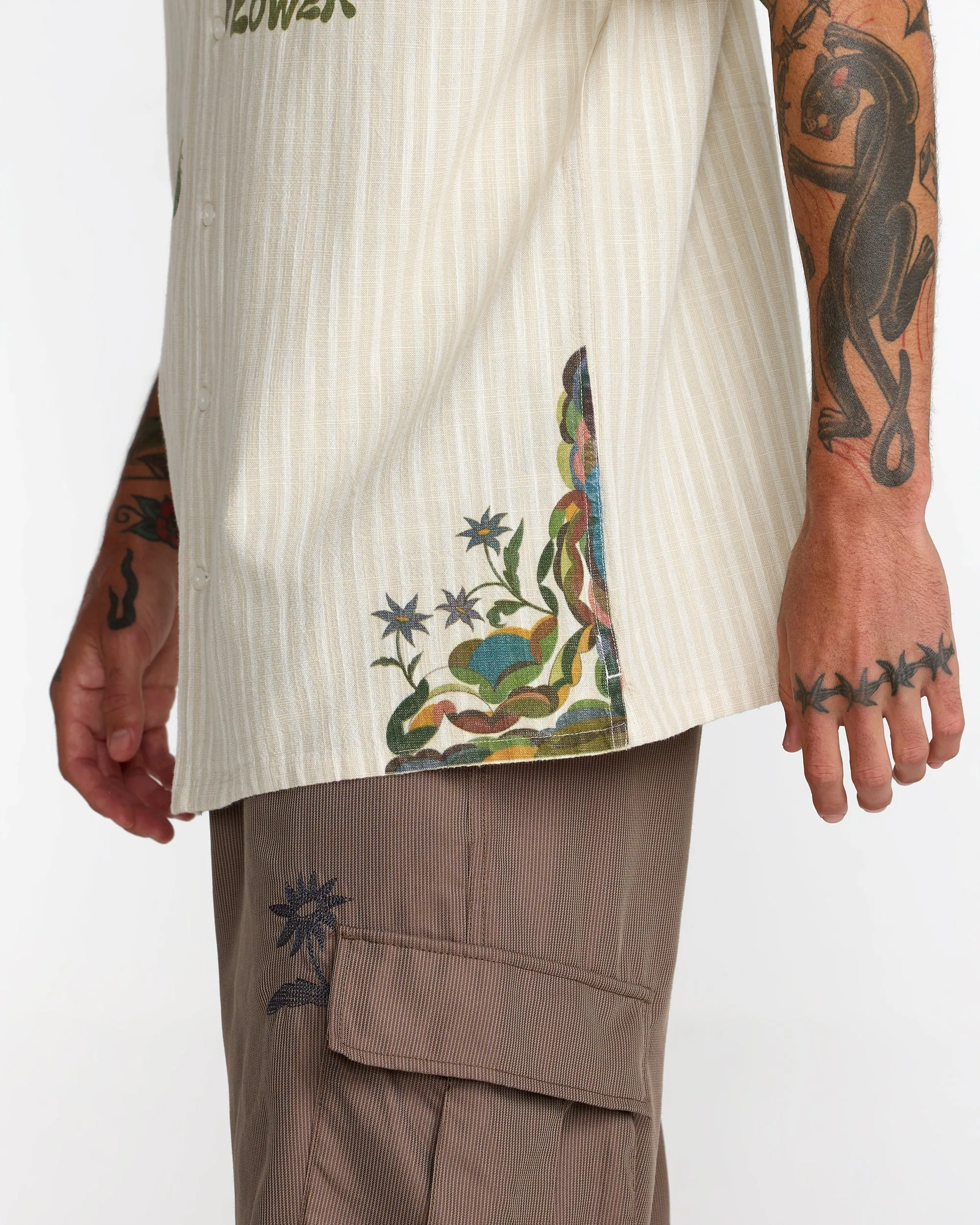 RVCA Mel G Moonlight Short Sleeve Shirt - Antique White sold by Sun Diego Boardshops product image thumbnail 4