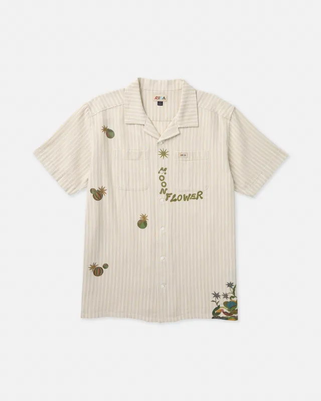 RVCA Mel G Moonlight Short Sleeve Shirt - Antique White sold by Sun Diego Boardshops