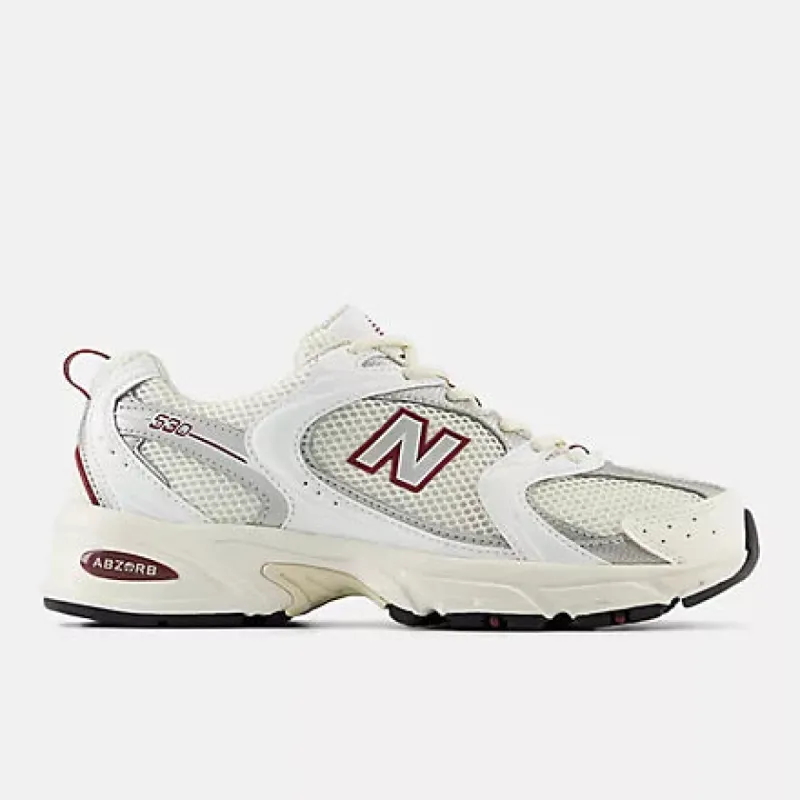 New Balance 530 - SEA SALT/WHITE/MERCURY RED/SILVER sold by Sun Diego Boardshops