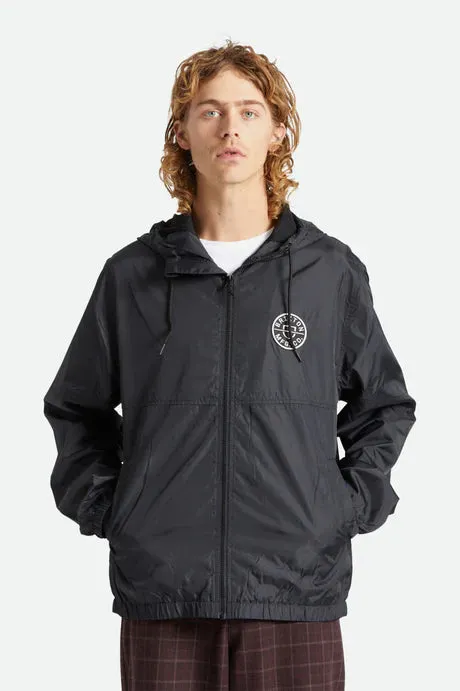 Brixton CLAXTON CREST LIGHTWEIGHT JACKET - Black/Black sold by Sun Diego Boardshops