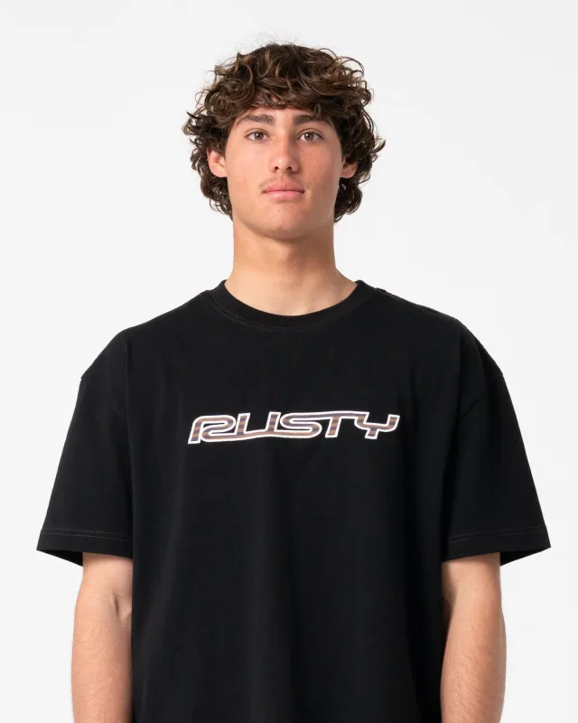 Rusty Lay Low Short Sleeve Tee - Black Blk sold by Sun Diego Boardshops