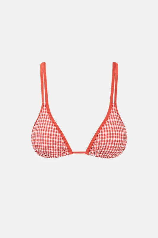 Rhythm Lola Check Double Strap Slide Tri Top - Fire made by Rhythm.