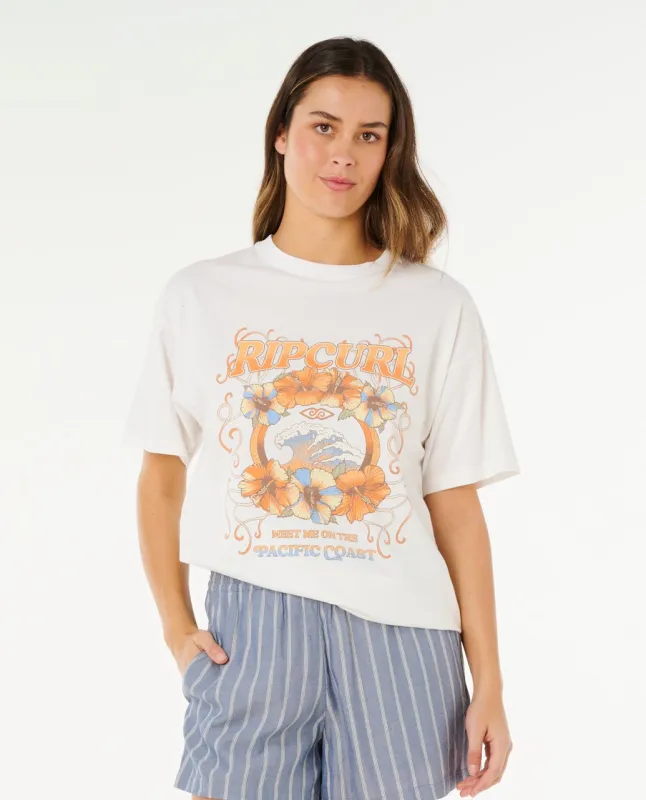 Rip Curl Pacific Coast Heritage Tee - Bone 3021 sold by Sun Diego Boardshops