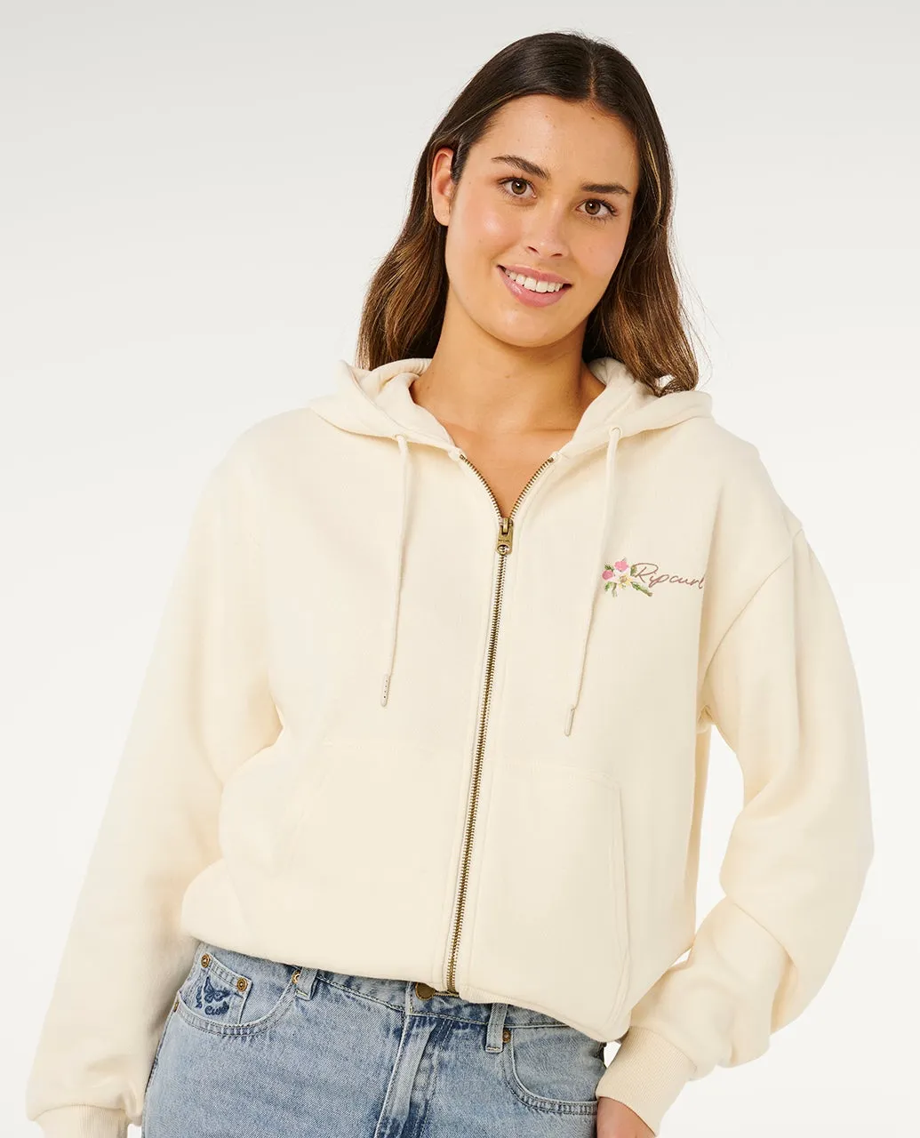 Rip Curl Poolside Zip Through Relaxed Hood - Bone 3021 sold by Sun Diego Boardshops product image thumbnail 4