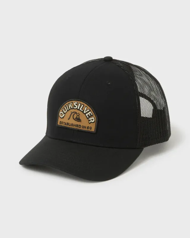 Quiksilver Suns Out Cotton Chino Twill Trucker Hat - Black sold by Sun Diego Boardshops