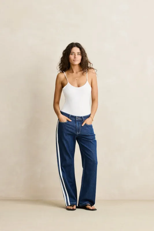 Rhythm Contrast Denim Jean - Blue made by Rhythm.