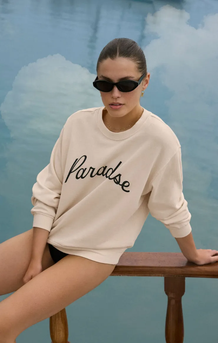Z-Supply Paradise Boyfriend Sweatshirt - Linen sold by Sun Diego Boardshops