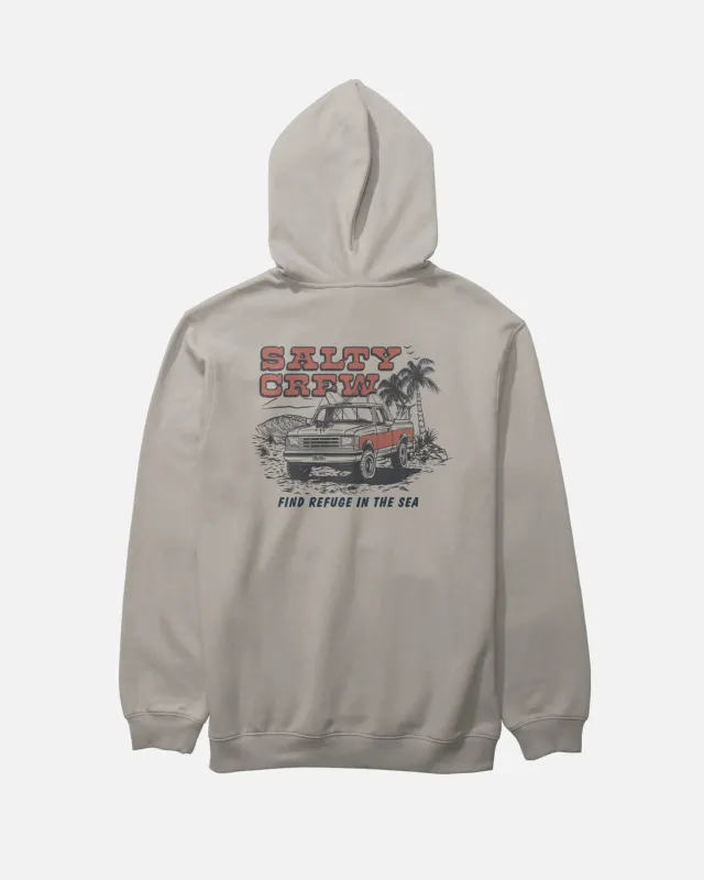 Salty Crew Truck Stop Fleece Hoodie - Stone sold by Sun Diego Boardshops