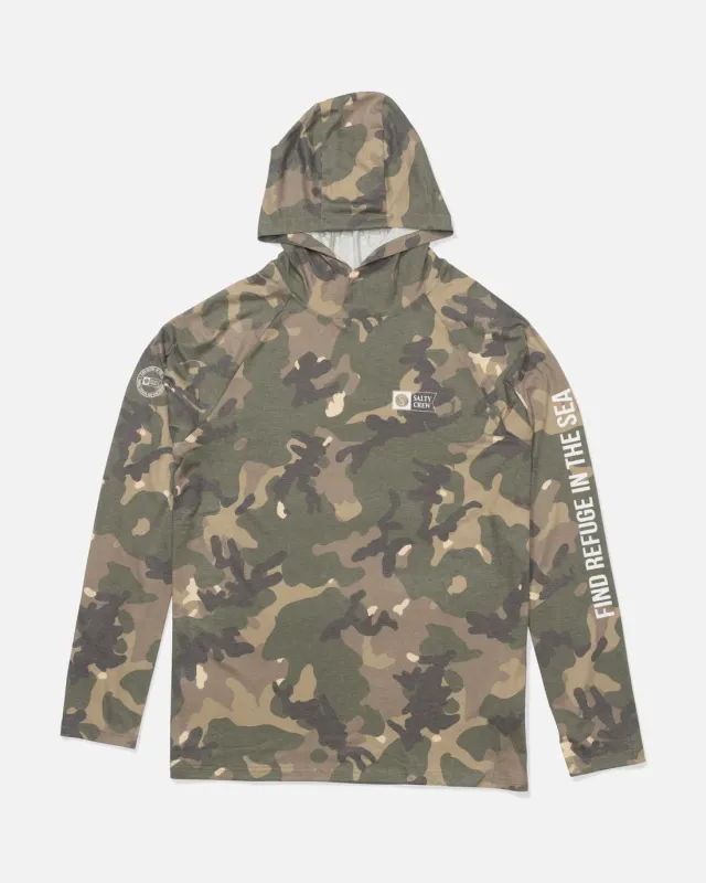Salty Crew Mariner Lite UV Hoodie - Green Camo sold by Sun Diego Boardshops