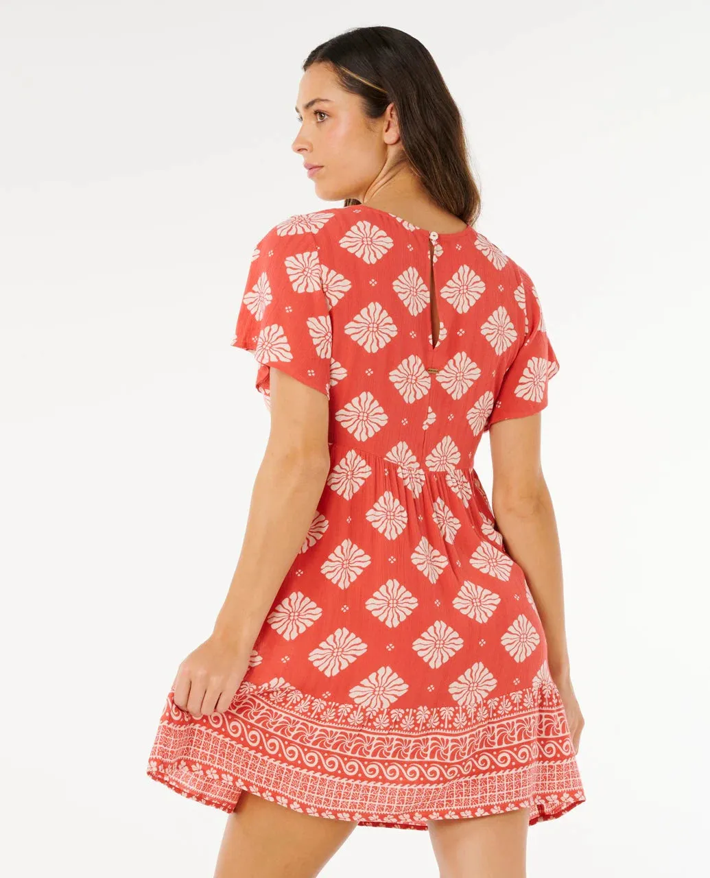 Rip Curl Ventura Tiered Short Sleeve Dress - Red 0040 sold by Sun Diego Boardshops product image thumbnail 3