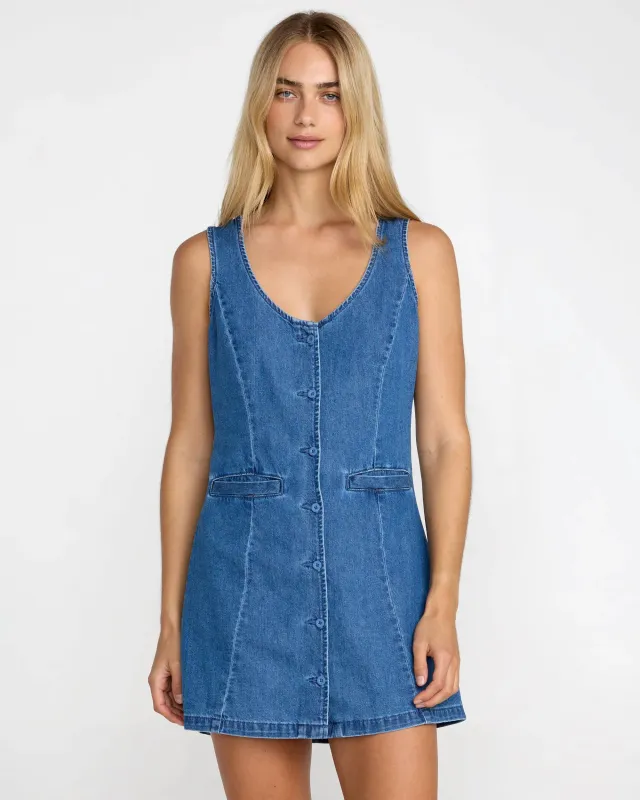 Rvca Lainey Mini Dress - Crystal Blue made by RVCA