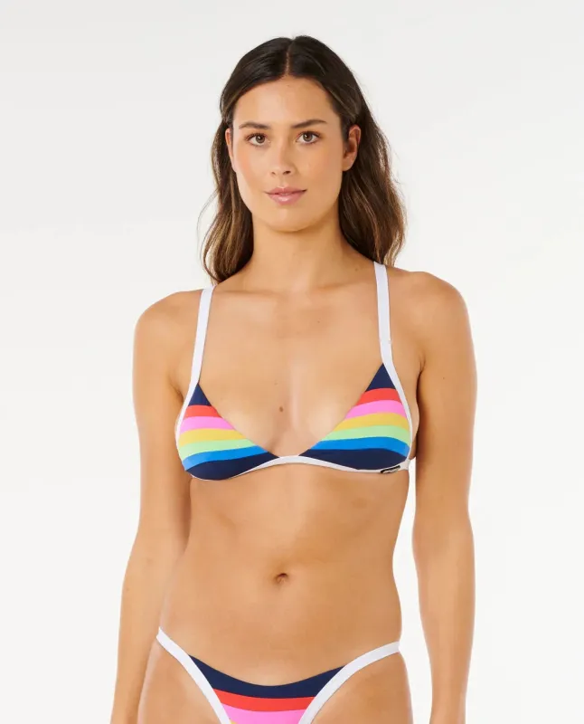 Rip Curl Surf Stripe Fixed Triangle Bikini Top - Dark Navy sold by Sun Diego Boardshops