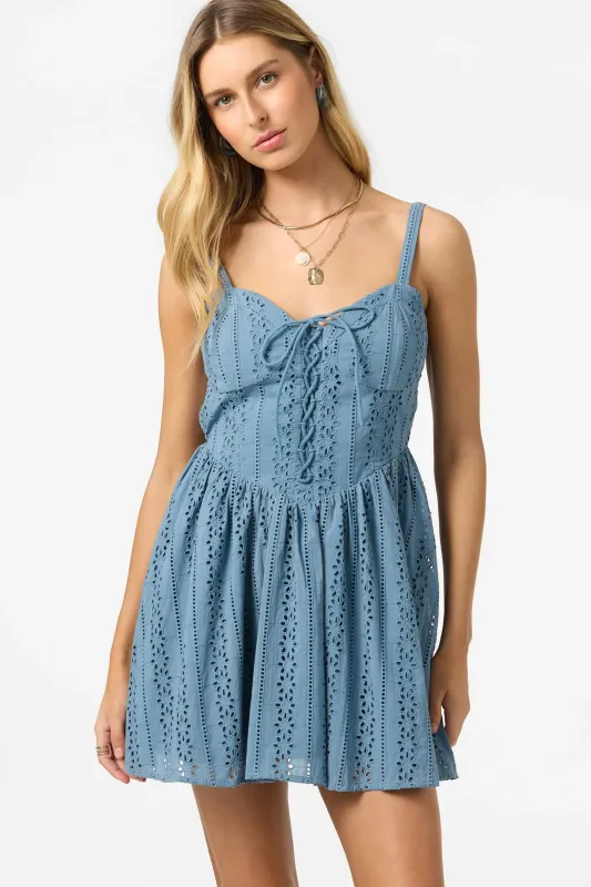 O`Neill Camden Embroidered Mini Dress - Provincial Blue sold by Sun Diego Boardshops