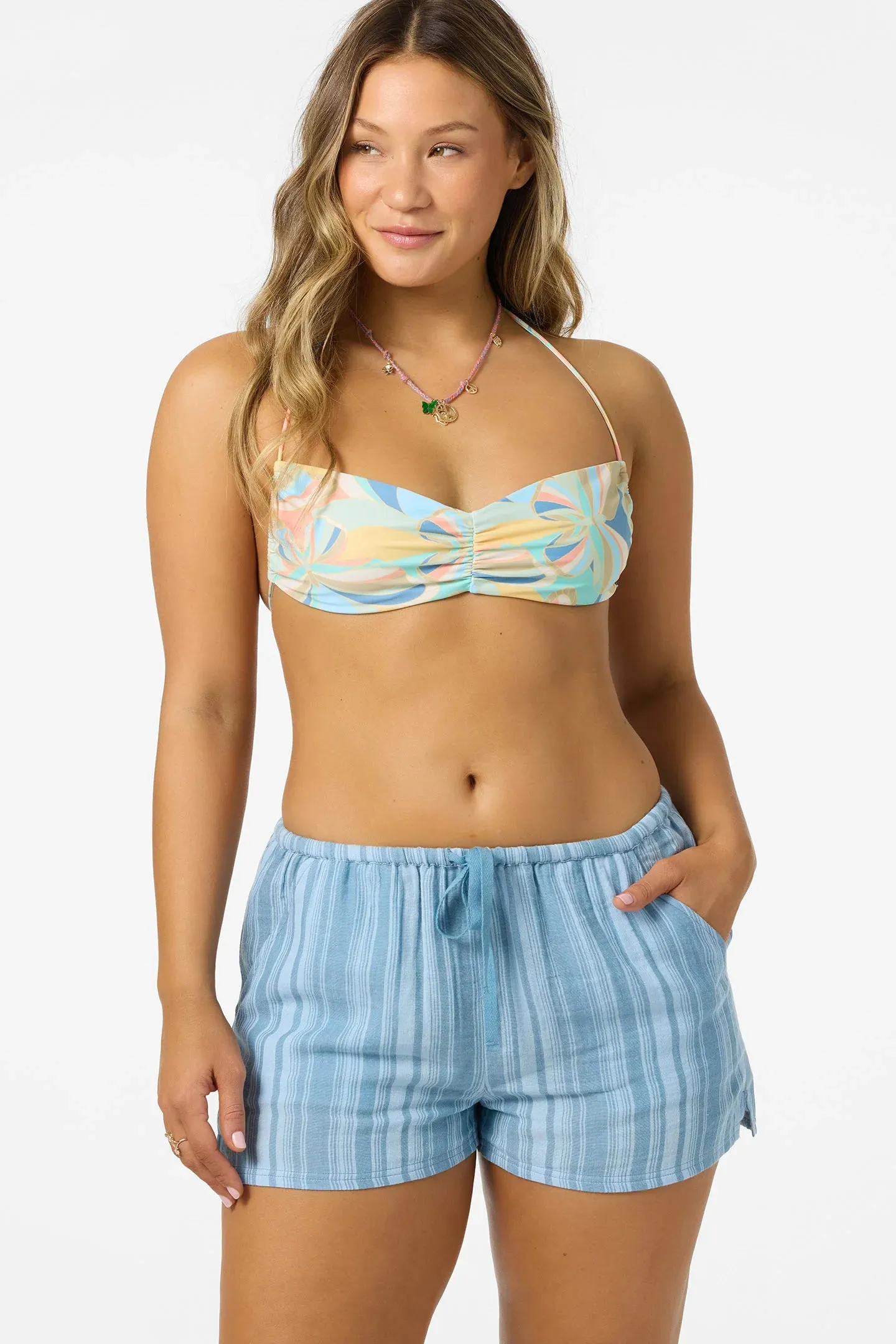 O`Neill Brenda Waves Stripe Beach Shorts - Chambray Blue sold by Sun Diego Boardshops