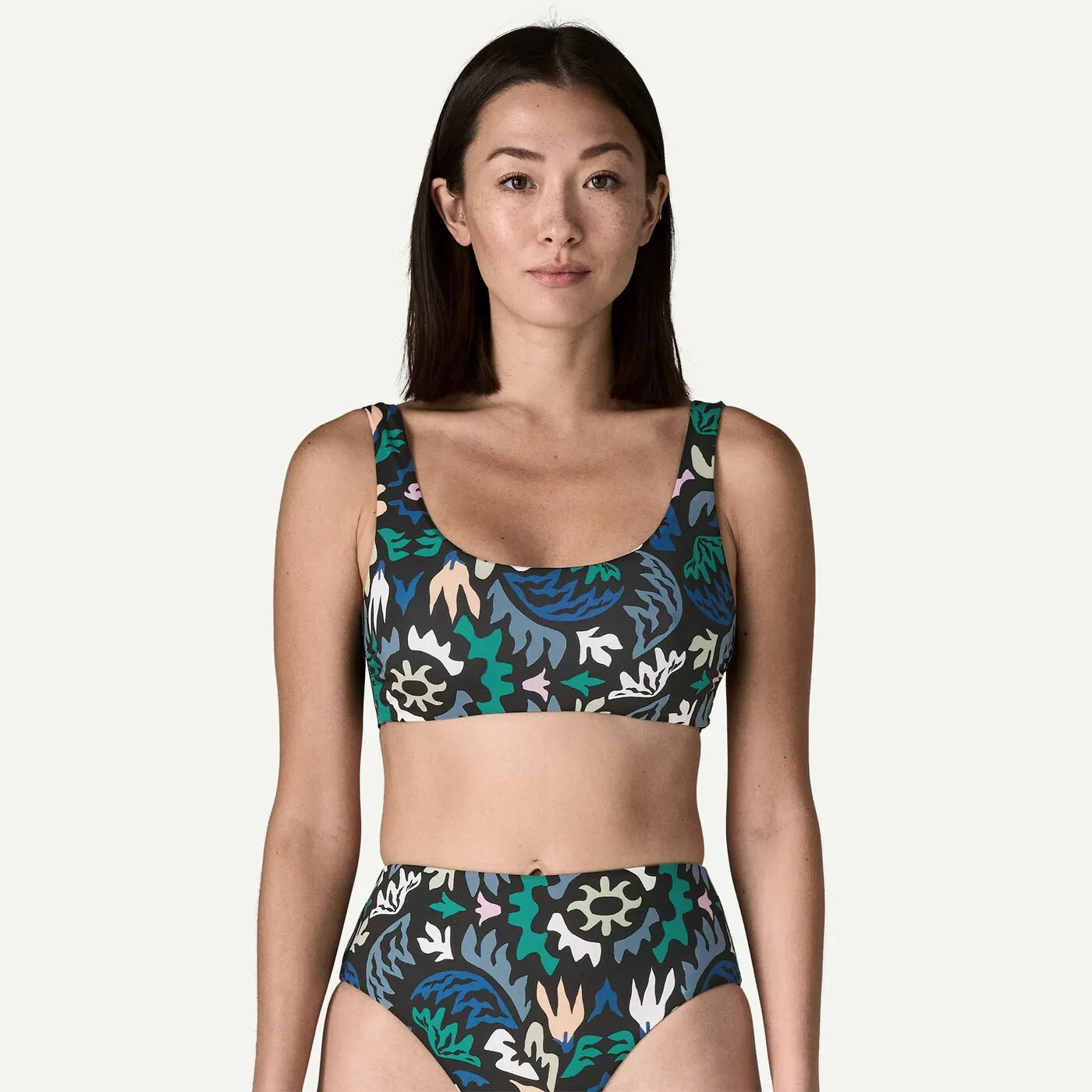 Patagonia Wave For It Bikini Top - Kaleido Bloom: Black sold by Sun Diego Boardshops