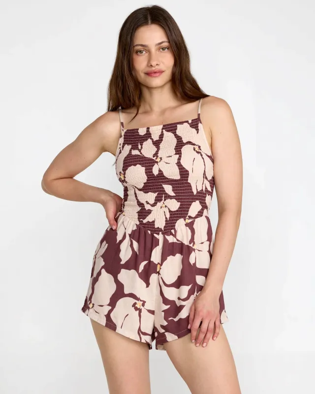 RVCA Sienna Romper - Terra Brown made by RVCA
