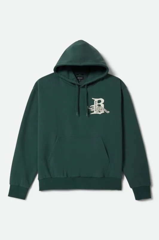 Brixton Predator Relaxed Hoodie - Primal Green Worn Wash made by Brixton