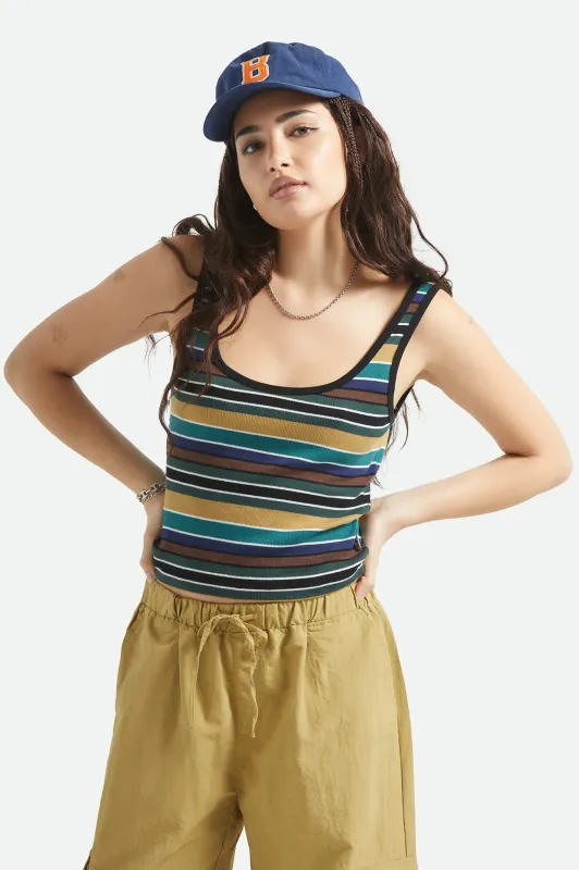 Brixton Ringer Organic A-Tank - Multi Retro Stripe sold by Sun Diego Boardshops