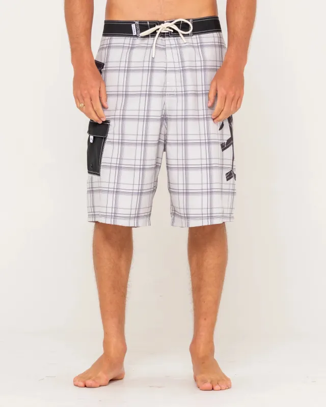 Rusty Hoodus Fixed Waist Boardshort - Ultimate Grey made by Rusty