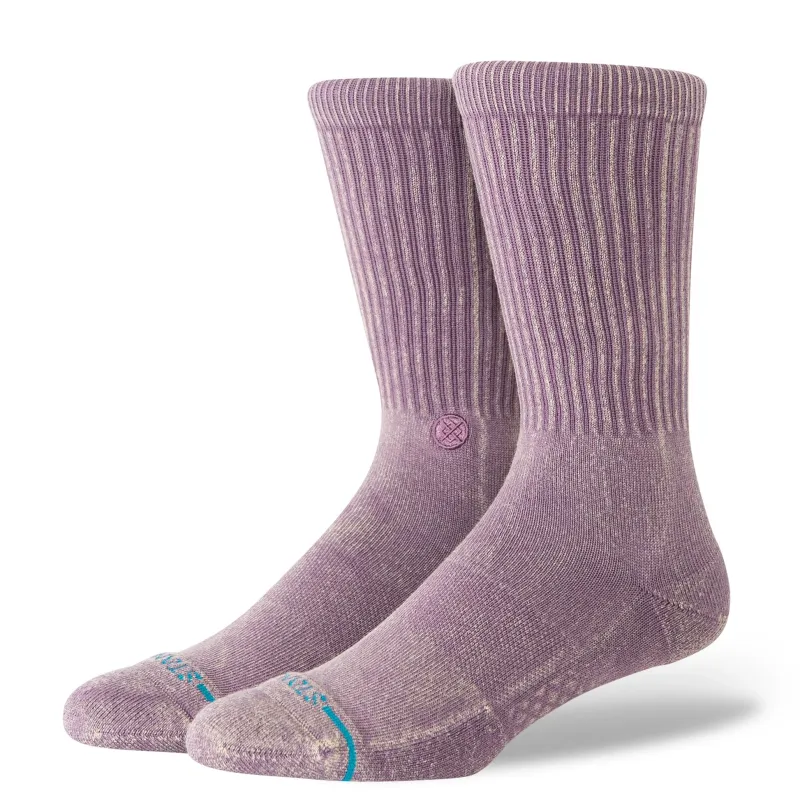 Stance Icon Dyed Crew Socks - Plum made by Stance