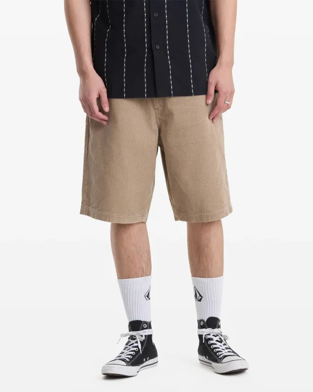 Volcom Freazy Loose Elastic Waiste Short 22" - Light Khaki made by Volcom