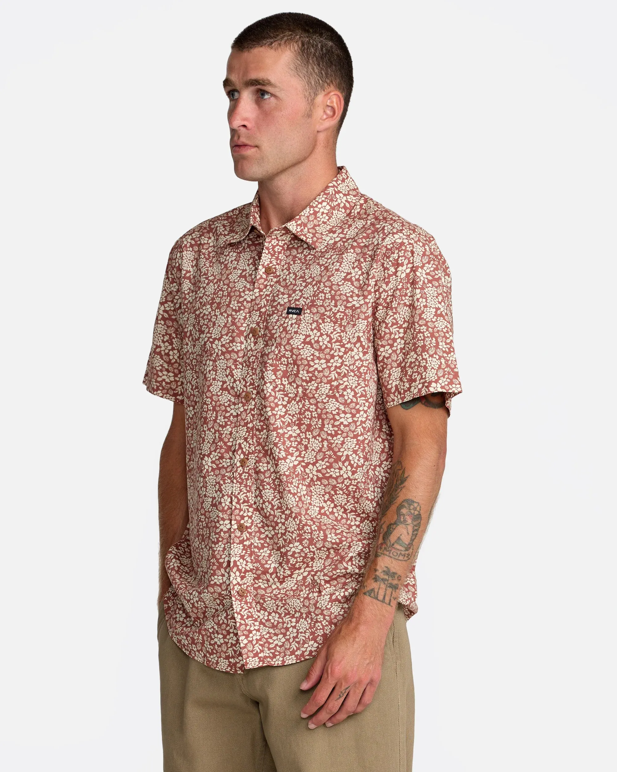 RVCA Botanical Short Sleeve Shirt - Rawhide sold by Sun Diego Boardshops product image thumbnail 3