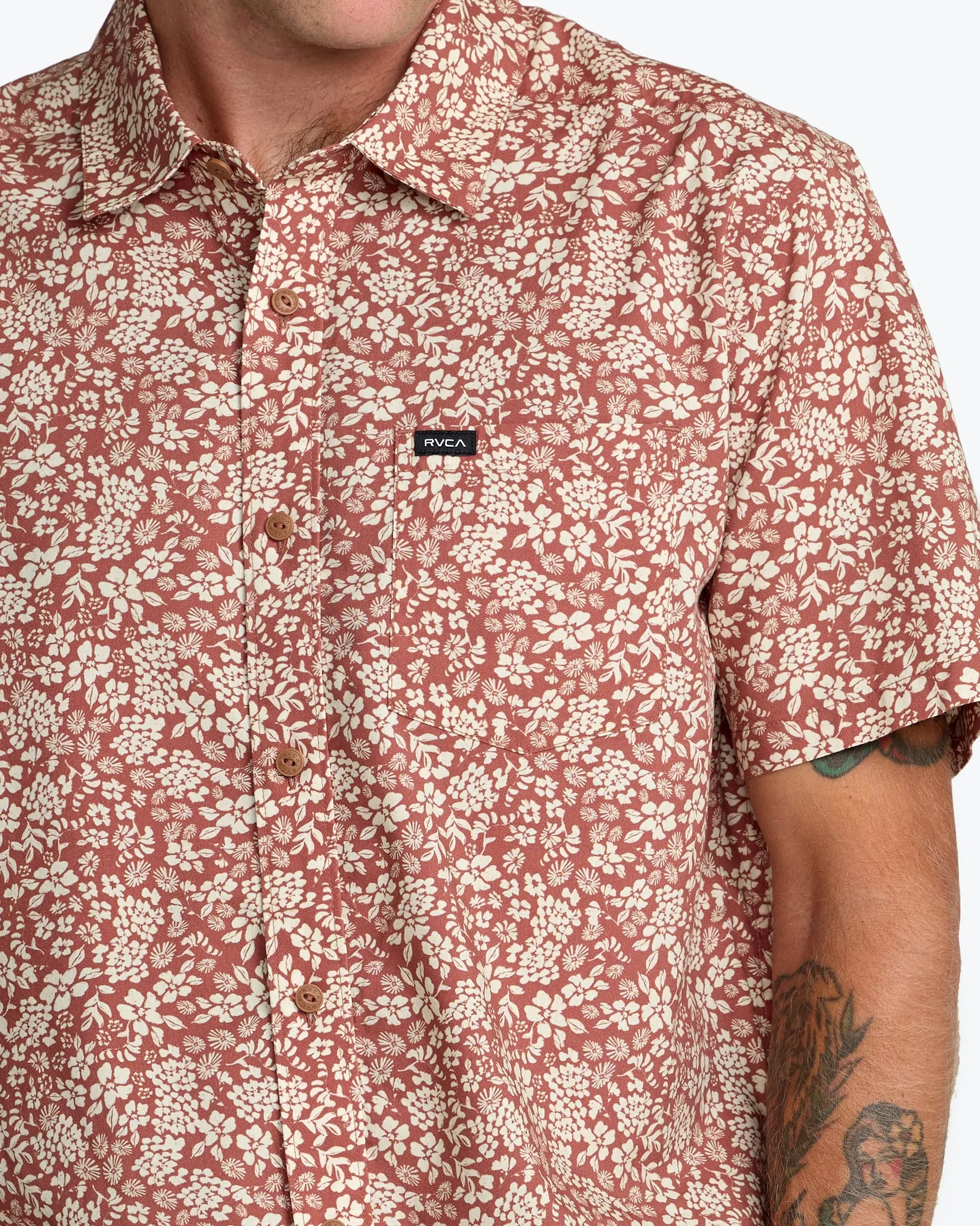RVCA Botanical Short Sleeve Shirt - Rawhide sold by Sun Diego Boardshops product image thumbnail 4